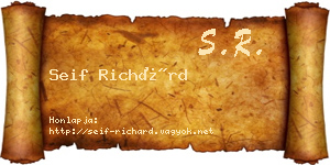 Seif Richárd névjegykártya